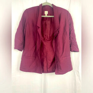 LC LAUREN CONRAD Purple Lined Suit Jacket 3/4 Sleeve Women's Sz 2